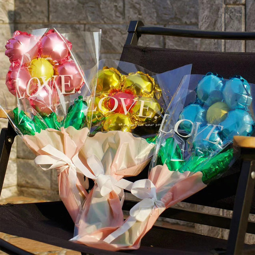 10 Pzas De Globos Metálicos 5 Color Con Bolsa Regalos Regalo