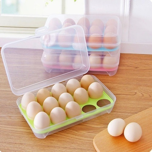 Huevera Con Tapa 15 Huevos Organizador Heladera Hermético