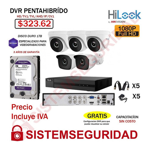 Imagen 4 de 10 de Kit 2 4 6 8 16 Cámaras De Seguridad 1080p Hilook