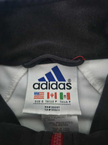 Campera Vintage Adidas 90s Talle S-m (tela Tipo Gamusa)