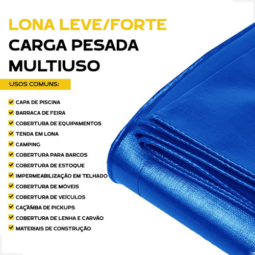Lona Azul 8x5 Cobertura Camping Tenda Telhado Obra