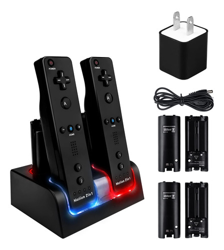 Upgraded Wii Remote Controller Charger Station, Covanm 4 Po.