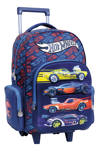 Mochila Escolar Con Carro 18 Pulgadas Wabro Hot Wheels