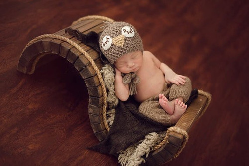 Imagem 3 de 3 de Touca Pequeno Pardal Em Crochê - Gorro Newborn Bebês Bonê