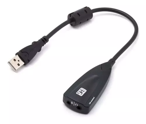 Tarjeta de Sonido 5HV2 Adaptador de Tarjeta de Sonido USB de 7.1  c/Micrófono