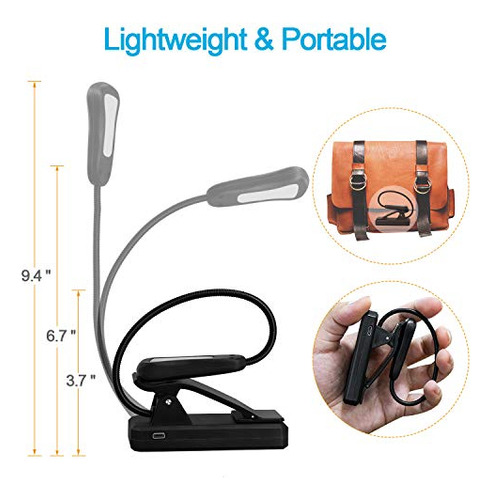 Book Light Amis Direct Recargable Para Lectura, 3 Colores, 9