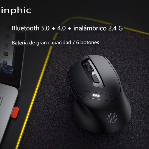 Mouse Inalámbrico Bluetooth Recargable Gamer Ergonomico 2.4g
