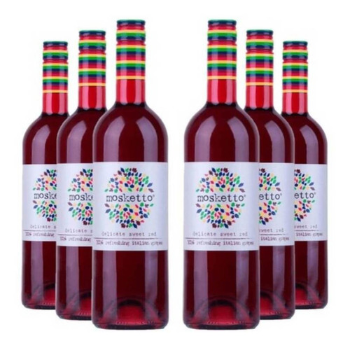 Vinho Mosketto Sweet Red Frisante Cx 06 Grf 750 Ml