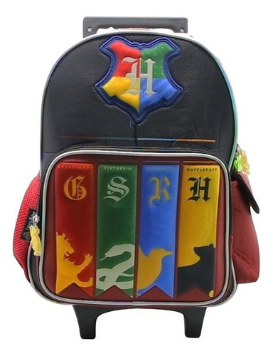 Mochila Escolar Harry Potter Casas Hogwarts Carro 16 PuLG Color Multicolor Diseño de la tela Poliéster