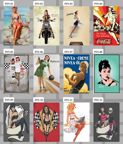 Imagem 6 de 6 de 5 Pôsters Cartaz Clássico Pin-up Retrô Para Emoldurar 20x30