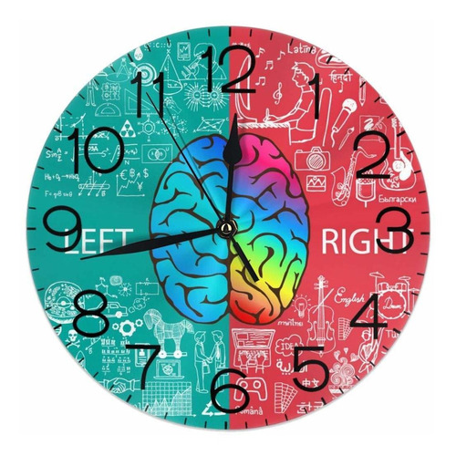 Reloj De Pared Redondo Con Función Cerebral Izquierda ...