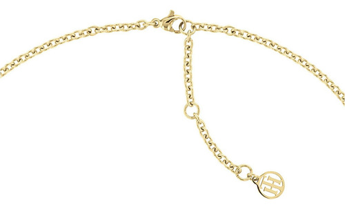 Collar Tommy Hilfiger Rectangular Block Dorado Para Mujer Color 283164