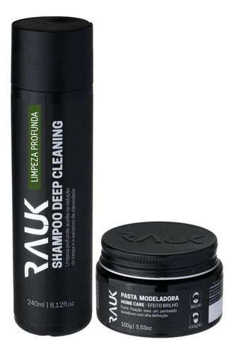 Kit Shampoo Anticaspa E Pomada Efeito Brilho Molhado Rauk