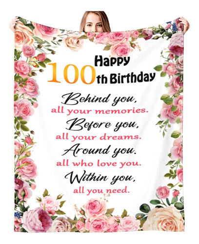 Eliber, Regalos De 100 Cumpleaños Para Mujer, Manta, 100 Cum