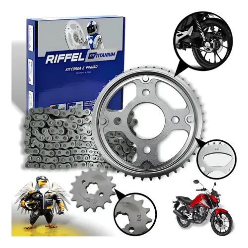 Kit Relaçao Cg Titan 160/fan 160 Start - Riffel Aço 1045