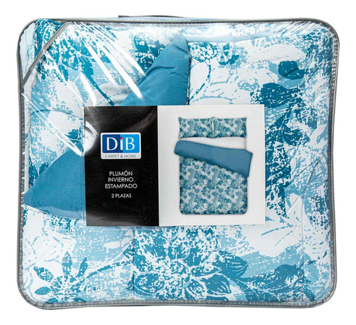 Plumon Reversible 2 Plazas Flores Azul