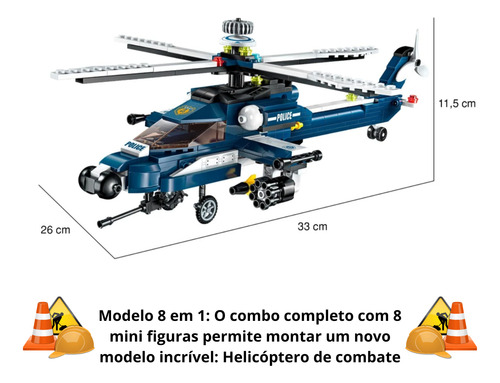 Kit De Blocos De Montar Combat Zones Policial Qman 381 Peças