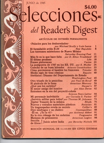 Selecciones Del Reader´s Digest Nº55 Junio 1945