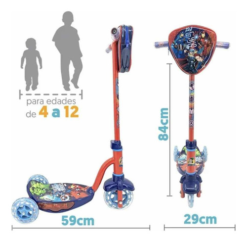Scooter Con Luces Apache Avengers Con Luces En Plataforma