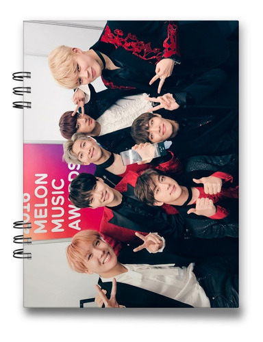 Cuaderno Bts Banda K-pop 15x20 Cms 100 Hojas Tapa Dura
