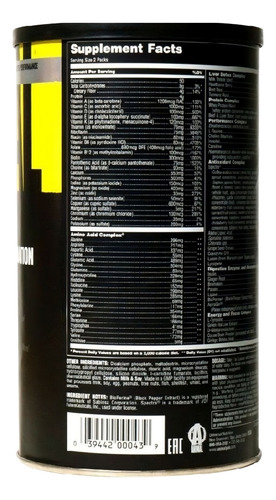 Suplemento Animal Pak 44pack Importado Pronta Entrega Sem Sabor