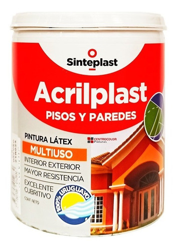 Acrilplast Multiuso 1 L Pintura Látex Para Pisos Y Paredes