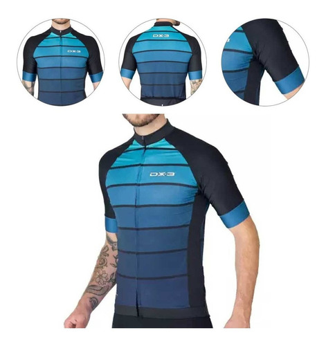 Camisa Dx3 Masculina Fast 05 Preta E Verde Ciclismo 21