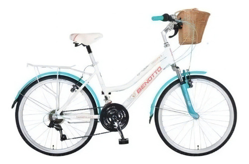 Bicicleta Benotto City Moorea R24 21v Aluminio Suspensión Blanco/aqua