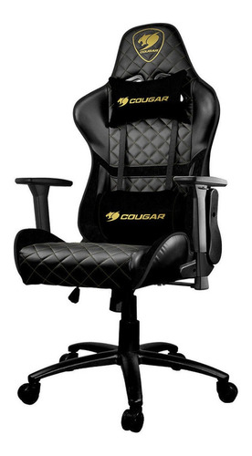 Imagen 1 de 1 de Silla de escritorio Cougar One Royal gamer ergonómica  negra con tapizado de cuero sintético