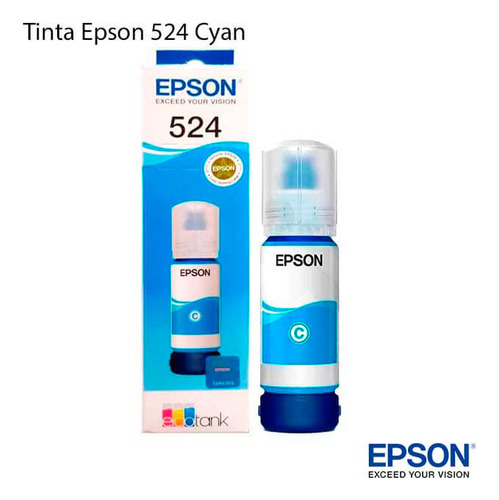 Garrafa ecotanque ciano Epson T524 T524220 L15160 70ml