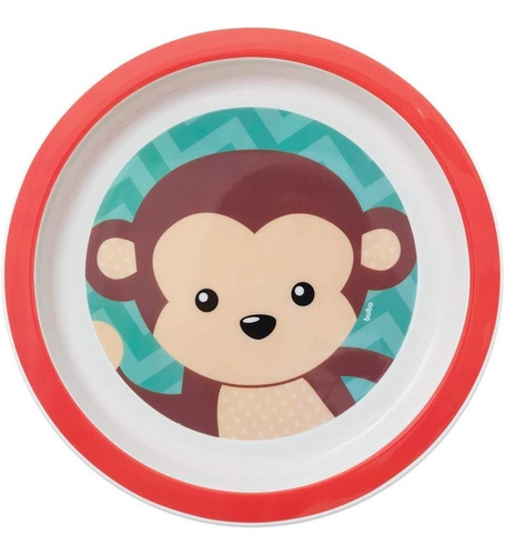 Pratinho Raso Prato Refeição Buba Animal Fun Macaco