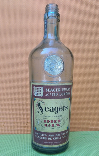 Antigua Botella De Licor/ Dry Gin/seagers/ Fabric. En Chile