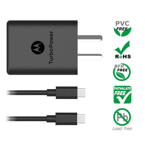Cargador Motorola Turbo Power 30w Con Cable Tipo C Sjmc306 Color Black