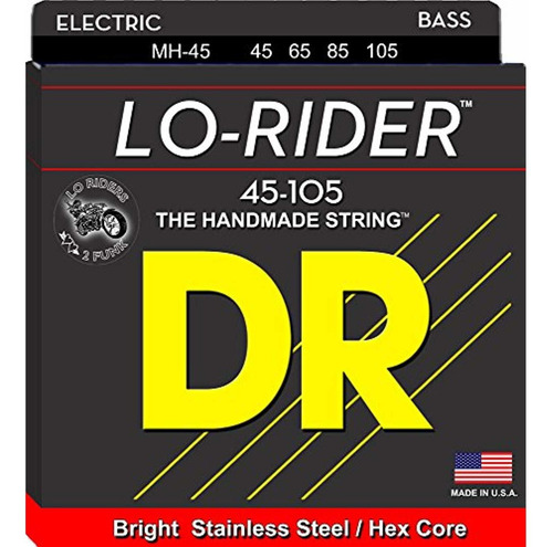 Dr Strings Lo-rider - Acero Inoxidable Hex Core Bass 45-105