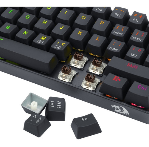 Imagen 7 de 7 de Teclado Gamer Mecanico 60% Redragon K630 Dragonborn Black