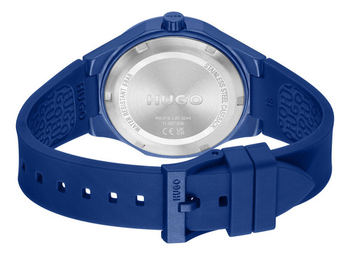 Hugo Reloj Hombre 42 Mm 3 Manecillas Silicón 1530414 Azul Correa Azul Marino Bisel Azul Marino Fondo Azul Marino