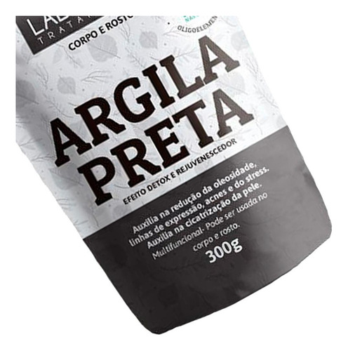 Laborene - 02 Sachê Argila Em Pó - Preta 300g