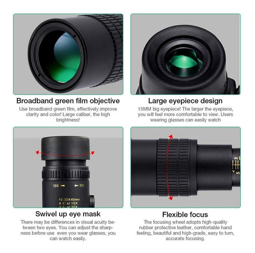 4k 10-300x40mm Super Teleobjetiva Zoom Monocular Telescópio
