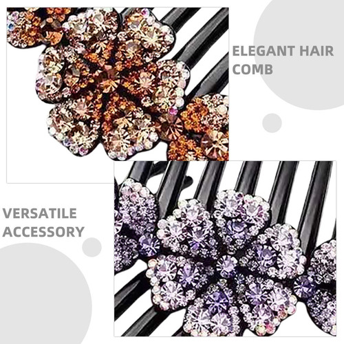6 Peines Laterales Para El Pelo: Peines De Flores Con Diaman