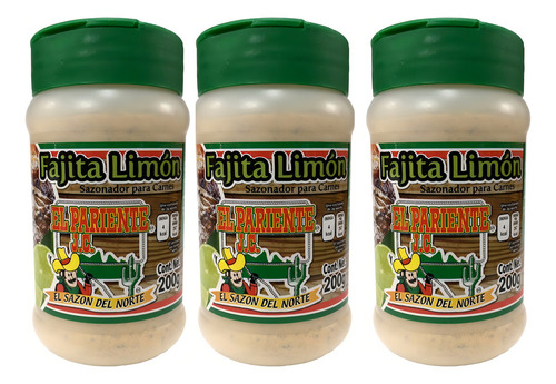 Sazonador Fajita Limón Para Carnes El Pariente 200g (pack 3)