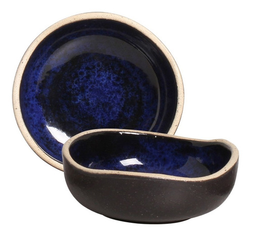 Bowl De Cerâmica Linha Nazar Orgânico Rústico Azul 250ml