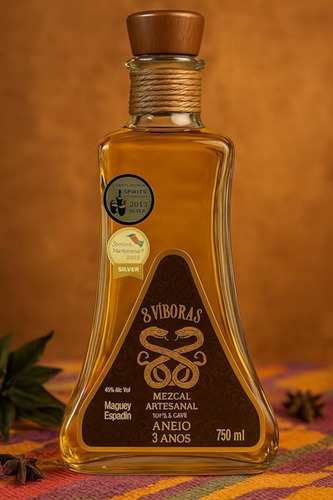 Mezcal Añejo 8 Víboras 100% Agave Artesanal Envejecido 3 Año