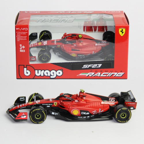 R0x Bburago Ferrari Sf23 #55 F1 Carlos Sainz 2023 Model De