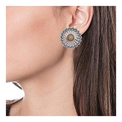 Aheli Pendientes De Plata Oxidada Antigua Afgana Tribal Para