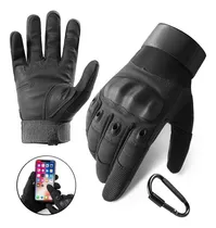Comprar Guantes De Motociclista Proteccion Motociclista Guantes Para Moto Guantes De Proteccion Pantalla Táctil Para Motociclista + Mosquetón Negro Talla G Jeeyee