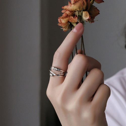 Anillo De Alivio De Ansiedad - Anillo Giratorio De Plat...