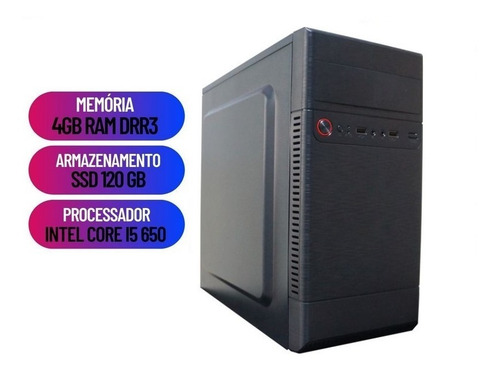 Imagem 1 de 2 de Pc Computador Cpu Core I5 650 + Ssd 120gb, 4gb Memória Ram