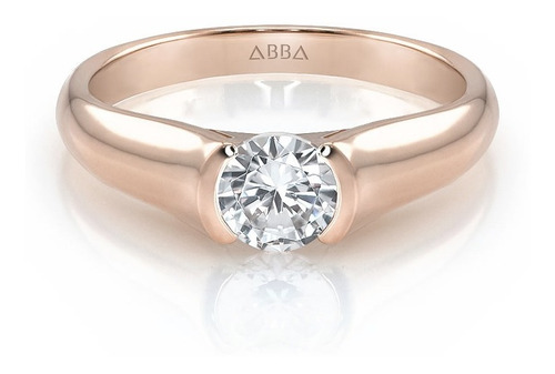 Anillo Compromiso Oro 14k Solitario Clásico Divino Abba Joya