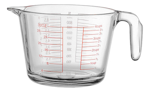 Vaso Medidor De Vidrio Resistente Al Calor De 21 X 13,5 X 11