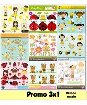Comprar Kit Imprimible 3x1 Abejas Mariquitas Imagen Fondos #46